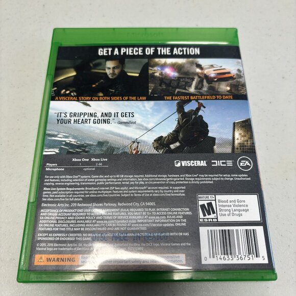 Xbox One: Battlefield Hardline -  No Book - Preowned -  1840 - Picture 4 of 4
